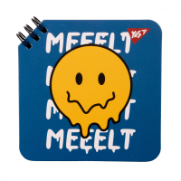 Блокнот Yes 110x110 мм 80 аркушів на cпіралі Melt smile клітинка (151815) Diawest