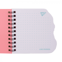 Блокнот Yes 100x100 мм 30 аркушів подвійна спіраль Line Friends yellow крапки (151812) Diawest
