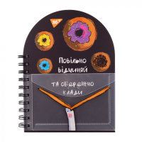 Блокнот Yes В6+ подвійна cпіраль з пластиковою кишенею Гусь крапка (151848) Diawest