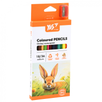Олівці кольорові Yes Orange Line 18 шт 36 кольорів з точилкою (290752) Diawest