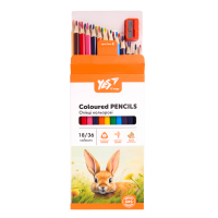 Олівці кольорові Yes Orange Line 18 шт 36 кольорів з точилкою (290752) Diawest