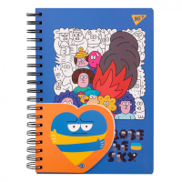 Блокнот Yes 2 в 1 В5 В7 80 арк 20 арк подвійна спіраль Stand with Ukraine клітинка (151781) Diawest