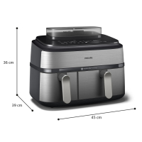 Мультипіч Philips Dual Basket Airfryer 5000 Series (NA555/00) Diawest
