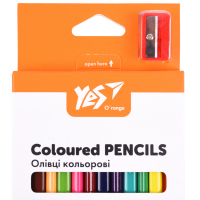 Олівці кольорові Yes Orange Line 12/24 кольорів з точилкою (290755) Diawest