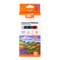 Олівці кольорові Yes Orange Line 12/24 кольорів з точилкою (290755) Diawest