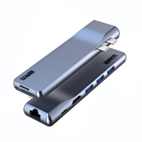 Концентратор Armorstandart For MacBook M-Series HDMI 4K, RJ45, PD, 3USB, SD, microSD Grey (ARM69367) Diawest