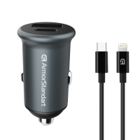 Зарядний пристрій Armorstandart USB Type-C PD20W + USB QC 3.0 Grey + cable Lightning (ARM82460) Diawest