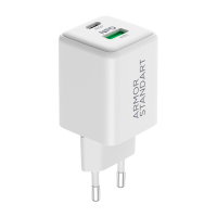 Зарядний пристрій Armorstandart AR372 45W GaN Type-C + USB White (ARM77550) Diawest