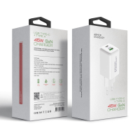 Зарядний пристрій Armorstandart AR372 45W GaN Type-C + USB White (ARM77550) Diawest