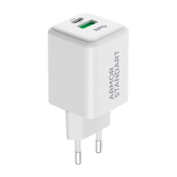 Зарядний пристрій Armorstandart AR371 30W GaN Type-C + USB White (ARM77549) Diawest