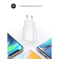 Зарядний пристрій Armorstandart AR-TA800W USB-C 25W White + cable USB-C to USB-C (ARM63804) Diawest