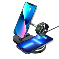 Зарядний пристрій Armorstandart Wireless Charging H102 3 in 1 Magnetic Black (ARM78103) Diawest