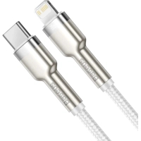 Дата кабель USB-C to Lightning 1.0m Cafule Metal PD 20W white Baseus (CATLJK-A02) Diawest
