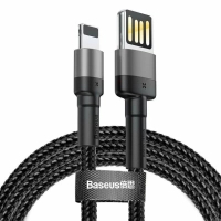 Дата кабель USB 2.0 AM to Lightning 2.0m Cafule grey+black Baseus (CALKLF-HG1) Diawest