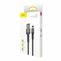 Дата кабель USB 2.0 AM to Lightning 2.0m Cafule grey+black Baseus (CALKLF-HG1) Diawest