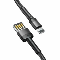 Дата кабель USB 2.0 AM to Lightning 2.0m Cafule grey+black Baseus (CALKLF-HG1) Diawest