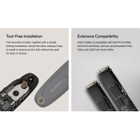 Кишеня зовнішня ASUS SSD PCIe NVMe M.2 2230/2242/2260/2280 USB Type-C 3.2 Gen 2x1 grey (90DD02R6-M09000) Diawest