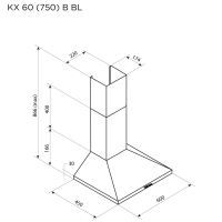 Витяжка кухонна Pyramida KX 60 (750) B BL Diawest