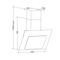 Витяжка кухонна Pyramida NRX 60 (1100) SR GBL Diawest