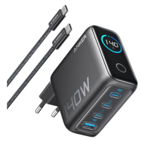 Зарядний пристрій Anker Laptop GaN 140W 3xUSB-C PD3.1 + USB-A + display + cable Black (B2697GZ1) Diawest