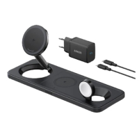 Зарядний пристрій Anker MagGo Wireless Charging Station 15W 3-in-1 Pad Black (B25M1311) Diawest