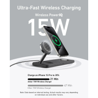 Зарядний пристрій Anker MagGo Wireless Charging Station 15W 3-in-1 Pad Black (B25M1311) Diawest