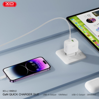 Зарядний пристрій XO L138 48W USB-C PD30W + USB-A QC18W White (L138_White) Diawest