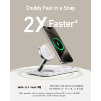 Зарядний пристрій Anker MagGo Wireless Charging Station 15W 3-in-1 Pad White (B25M1321) Diawest