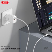 Зарядний пристрій XO CE16 67.5W USB-C PD45W + USB-A QC 22.5W White (CE16_White) Diawest