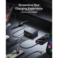 Зарядний пристрій Anker GaNPrime 200W 4xUSB-C PD + 2xUSB-A Black (A2683341) Diawest