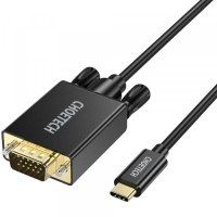 Кабель мультимедійний USB-C to VGA 1.8m FHD60Hz black Choetech (XCV-1801-BK) Diawest
