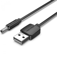 Кабель живлення USB to DC 3.5 1.0m 5V 2A PVC Black Vention (CEXBF) Diawest