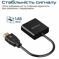 Перехідник HDMI to VGA black Promate (prolink-h2v.black) Diawest