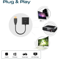 Перехідник HDMI to VGA black Promate (prolink-h2v.black) Diawest