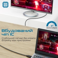 Кабель мультимедійний DisplayPort to DisplayPort 3.0m v1.4 black Promate (dplink-300.black) Diawest
