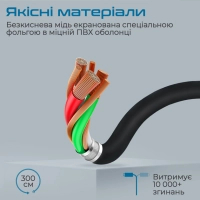 Кабель мультимедійний DisplayPort to DisplayPort 3.0m v1.4 black Promate (dplink-300.black) Diawest