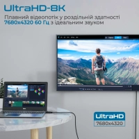 Кабель мультимедійний DisplayPort to DisplayPort 3.0m v1.4 black Promate (dplink-300.black) Diawest