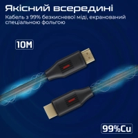 Кабель мультимедійний HDMI to HDMI 10.0m v2.0 black Promate (prolink4k60-10m) Diawest