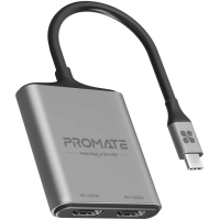 Перехідник USB-C to 2xHDMI 4K Promate (medialink-h2.grey) Diawest