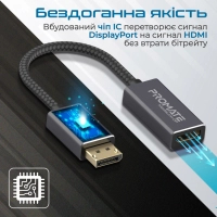 Перехідник DisplayPort to HDMI Promate (medialink-dp.black) Diawest