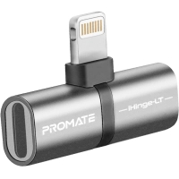 Перехідник Lightning M to 2xLightning F Audiо + Charge Promate (ihinge-lt.grey) Diawest