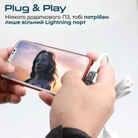 Перехідник Lightning M to 2xLightning F Audiо + Charge Promate (ihinge-lt.grey) Diawest