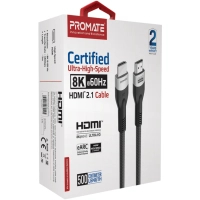 Кабель мультимедійний HDMI to HDMI 5.0m v2.1 grey Promate (primelink8k-500.grey) Diawest