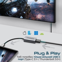 Перехідник USB-C to HDMI 4K30Hz grey Promate (medialink-h1.grey) Diawest