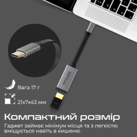 Перехідник USB-C to HDMI 4K30Hz grey Promate (medialink-h1.grey) Diawest