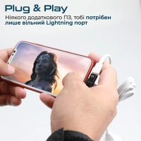 Перехідник Lightning M to 2xLightning F Audiо + Charge Promate (ihinge-lt.black) Diawest