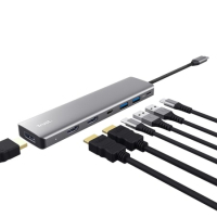 Концентратор Trust USB-C 7-in1 2xUSB-А 3.2/2xUSB-С/2xHDMI/DP aluminiu 0.16m grey (25661_TRUST) Diawest