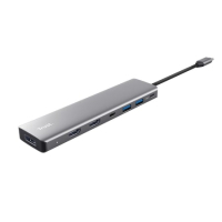 Концентратор Trust USB-C 7-in1 2xUSB-А 3.2/2xUSB-С/2xHDMI/DP aluminiu 0.16m grey (25661_TRUST) Diawest