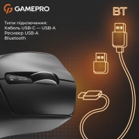 Мишка GamePro Genesis Ranker Wireless/Bluetooth/USB Black (GM012B) Diawest
