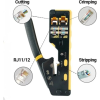 Інструмент Eserver RJ-45 (8P8C), RJ-12/11 (6P6C/6P4C), для прохідних конекторів (WT-4227B) Diawest